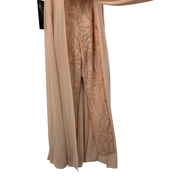 Formal Chiffon Overlay Strapless Jumpsuit Walk Thru Maxi Sz 4 NWT Bebe Prom - Picture 11 of 11